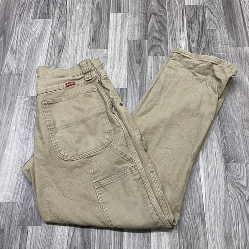 Pantalones de mezclilla WRANGLER pierna recta elásticos tiro alto marrón para hombre talla 30 X 32 - Imagen 2 de 10