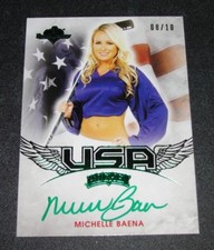 2014 Benchwarmer MICHELLE BAENA Hockey #20 USA Green Foil Auto/10 PLAYBOY Sexy