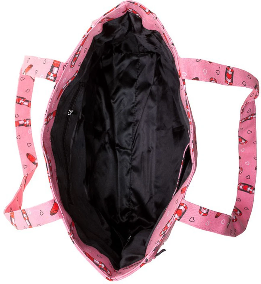 Bolso de Mano Rosa - 15” Lápiz Labial Corazones Monedero SOURPUSS Maquillaje Pinup Retro Rockabilly Foto 4 de 4