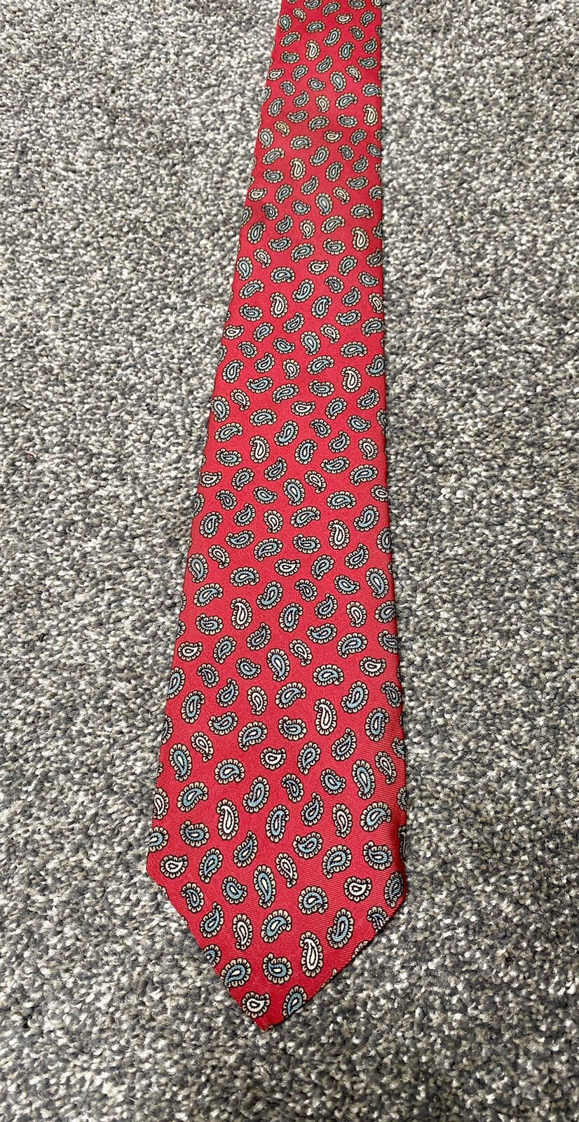Vintage Brooks Brothers Makers Red Beige & Blue Men's Tie All Silk USA Short 55”