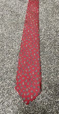 Vintage Brooks Brothers Makers Red Beige Blue Men's Tie All Silk USA Short 55