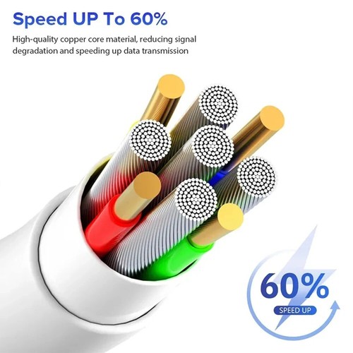 C To C Type-C Cable Fast Charging USB C PD 60W 65W For Laptop Lenovo Dell Mobile - Picture 5 of 6