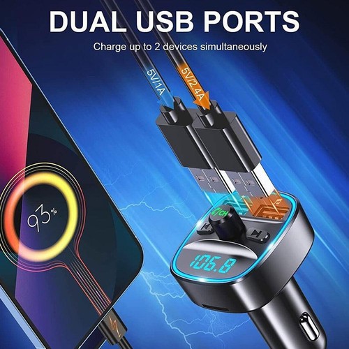 Wireless Car FM Transmitter MP3 Player Radio 2 USB 5.0 Adapter Charger Hot~