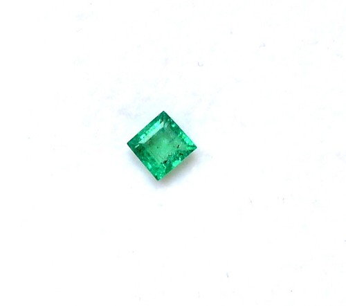 4x4 mm Natural Emerald Square Cut 0.35 Unheated Loose Certified Gemstone - Picture 1 of 7
