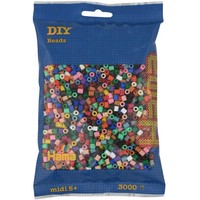 Hama® BüGelperlen Midi - Vollton Mix 3000 Perlen (22 Farben).