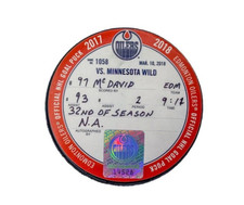 Connor McDavid Edmonton Oilers NHL Goal Puck Mar 10 2018 vs Minnesota Wild