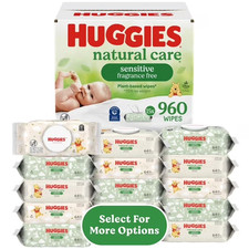 Huggies Natural Care Sensitive Baby Wipes Unscented 15 Pack 960 Count Total