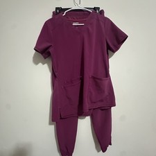 Scrub Star Fuchsia Pink Scrub Set Size S Top  Pant Ethical Fabric