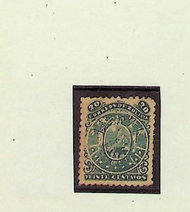 BOLIVIA Sc 39 NH ISSUE OF 1893 - RARE IN THIS CONFITION - (RM26)