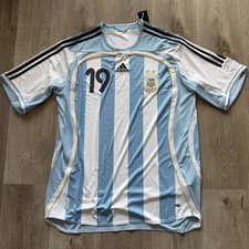Adidas Argentina Authentic 2006 Soccer Jersey Messi Men's Size Large WhiteJN3708