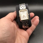 Vintage Seiko Mens Watch Quartz  7F22-5019 T Dual Time and Date Tank Style Watch