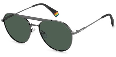 Polaroid Polarized Dark Ruthenium Brow-Bar Pilot Sunglasses PLD6211SX-0KJ1-UC