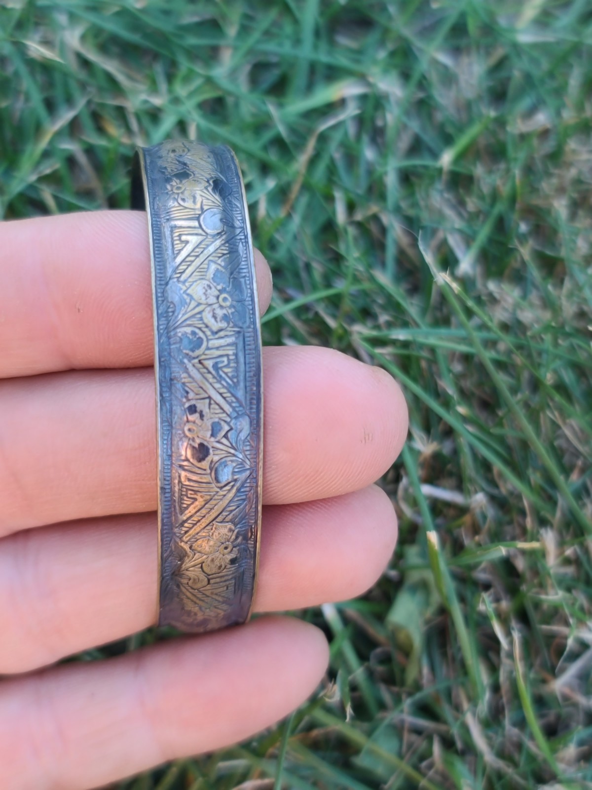 VTG Sterling 925 Solid Silver Bangle Bracelet Siz… - image 8