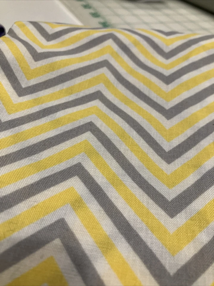 0.94 Yard CP63713 Gray Yellow White Chevron Springs Creative Quilt Craft - Image 3 of 3