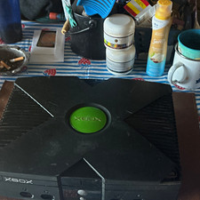 Microsoft Xbox Original Console Only Black/Green DVD Playback 480p NTSC-U/C