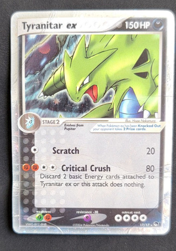 Pokémon TCG Tyranitar EX Cosmos Holo Ultra Rare Card 17/17 Pop Series 1 DMG