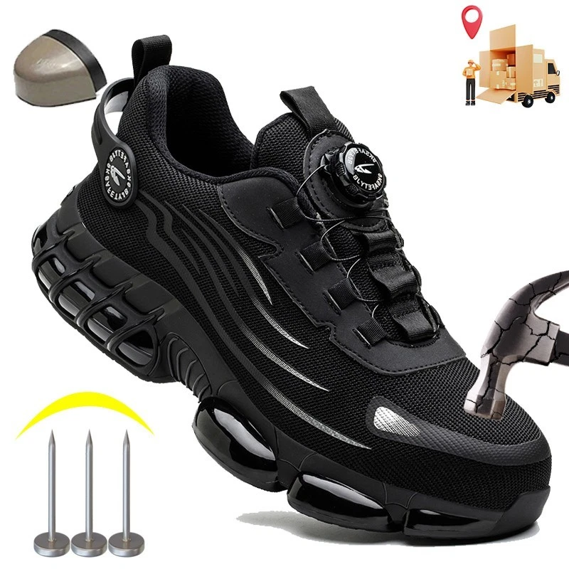 Fashion Lightweight Safety Shoes Men Breathable Work Shoes Steel Toe Sneakers
Opens in a new window