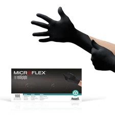 MICROFLEX MidKnight MK-296 Disposable Nitrile Gloves for Automotive, Law Enfo...