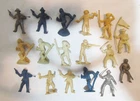 MARX VINTAGE LOT OF 17 FORT DEARBORN PLAYSET 45mm CAVALRY FIGURES 1950's