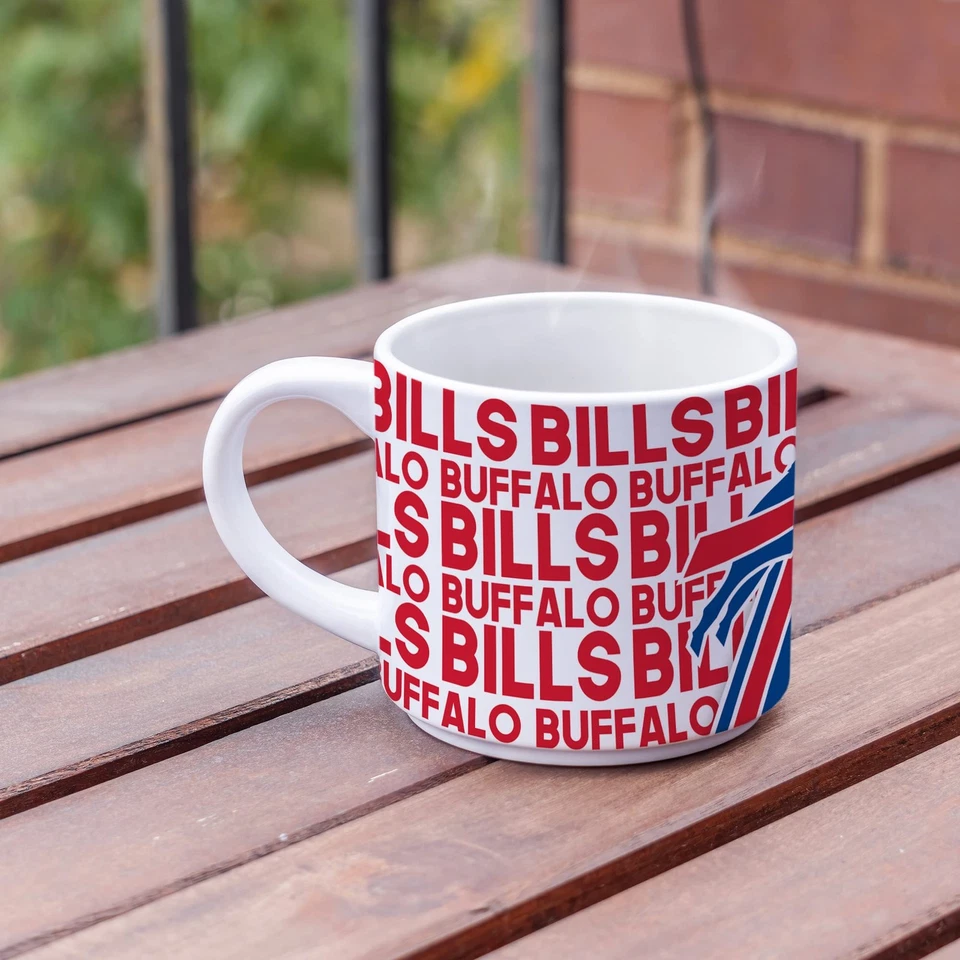Taza de café de cerámica Metro de 14 oz de fútbol americano NFL Buffalo Bills Foto 3 de 4