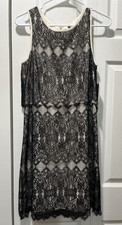 Women  s Kensie Sleeveless Black Lace Dress SZ MEDIUM Orig. 109 NEW w/ tags
