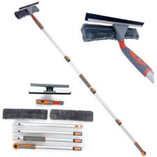 Professional Window Squeegee Cleaner, 2 in 1 Shower Squeegee with Extension 
