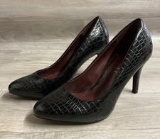 NEXT Forever Comfort Black Snake Print Pointy Court Shoes Size UK 5