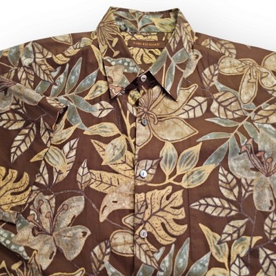 Tori Richard Large 100% Cotton Hawaiian Tropical Aloha Shirt Lightweight