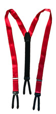 Men s Suspenders Red Satin Pleather