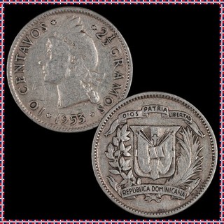 Dominican Republic 10 Centavos 1953 KM#19 Item #2 Silver .900 .072 ASW