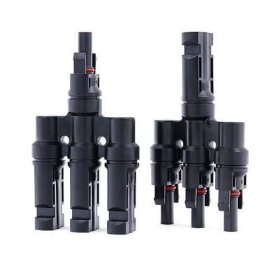 Pair Solar Panel T Branch Connectors Cable Splitter Coupler Combiner M/FFF F/MMM