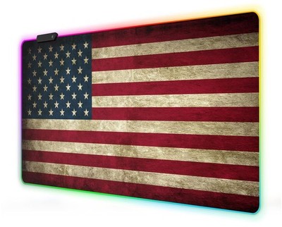Meffort Inc RGB Gaming Mouse Pad - Large LED 23.6 x 13.7 Inch, Usa Flag