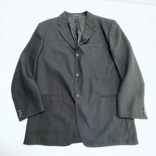 VTG 80s-90s Ermenegildo Zegna Soft Black Wool 3 Button Blazer 48R NWOT UnWorn - Picture 3 of 19