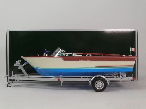 Mitica Riva Junior 1966 Motorboat + Car Trailer 1/18 206001-D