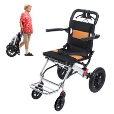 NEW Portable Lightweight Transport Wheelchair for Adults, Foldable, 15.75-Inch