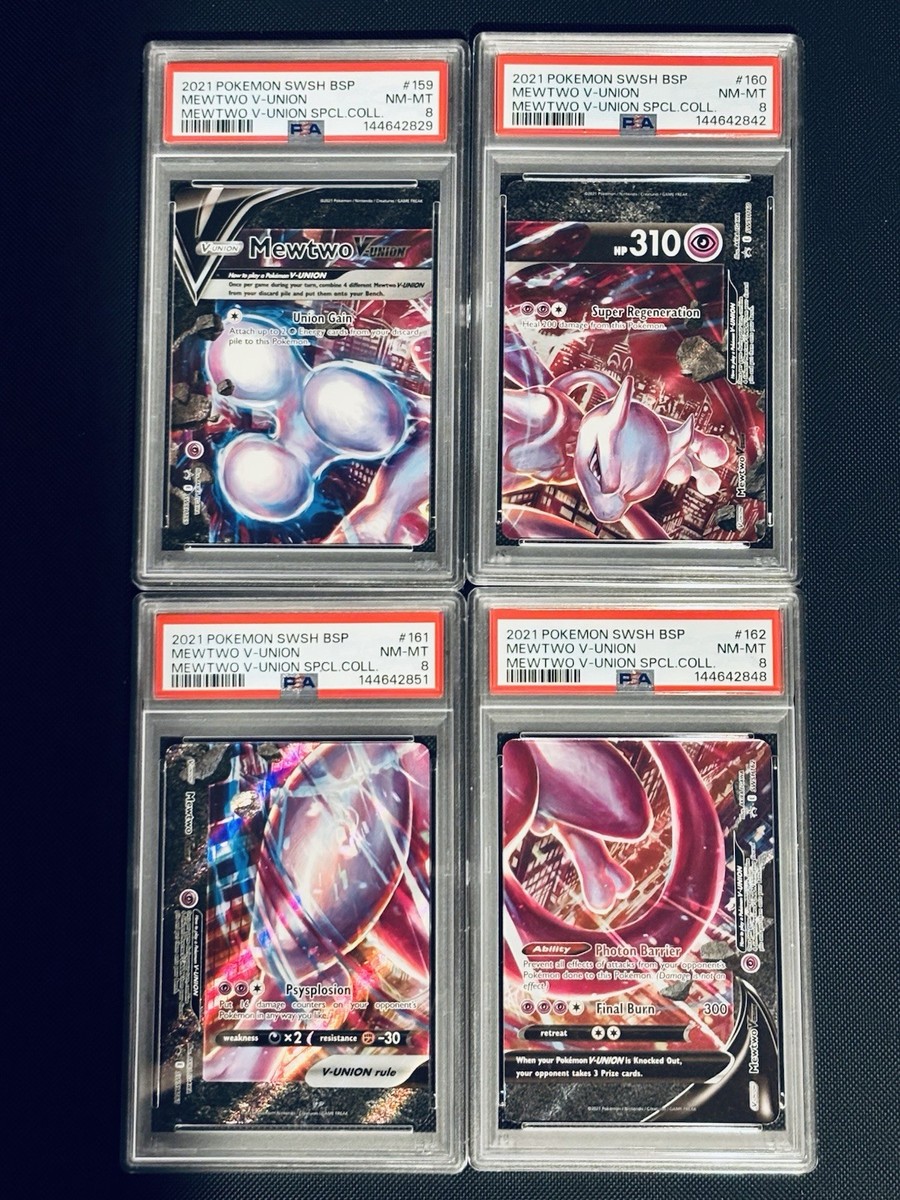 【PSA 4連番】ミュウツー V-union 10 9 8 8 Mewtwo V-UNION [Set of 4] SWSH: Sword & Shield Promo Cards Holo