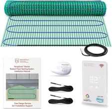 Heated Floor Mat Kit 3 X 3 Ft. - Electric Radiant Heating System for Fast, Even 