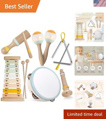 Baby Musical Instruments-Montessori Wooden Toys for Toddlers 1-3,Neutral Colo...