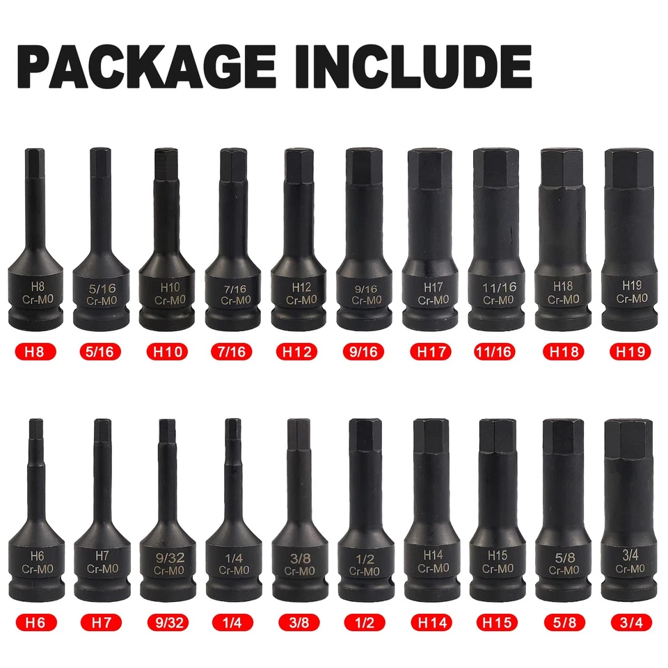 Juego de brocas hexagonales de impacto SEKETMAN 20 piezas 1/2", juego de brocas Allen, 1/4"... Foto 2 de 4