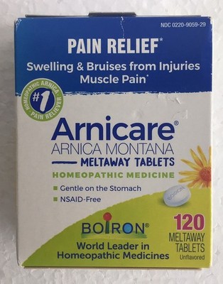 Boiron Arnicare Pain Relief Tablets 120 Count Homeopathic Arnica Dissolve Mouth