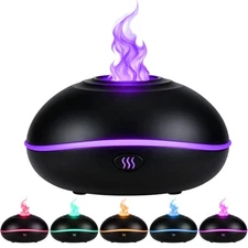 Aroma Humidifier Essential Oil Diffuser 3D Volcano Flame Mist Air For Home Decor