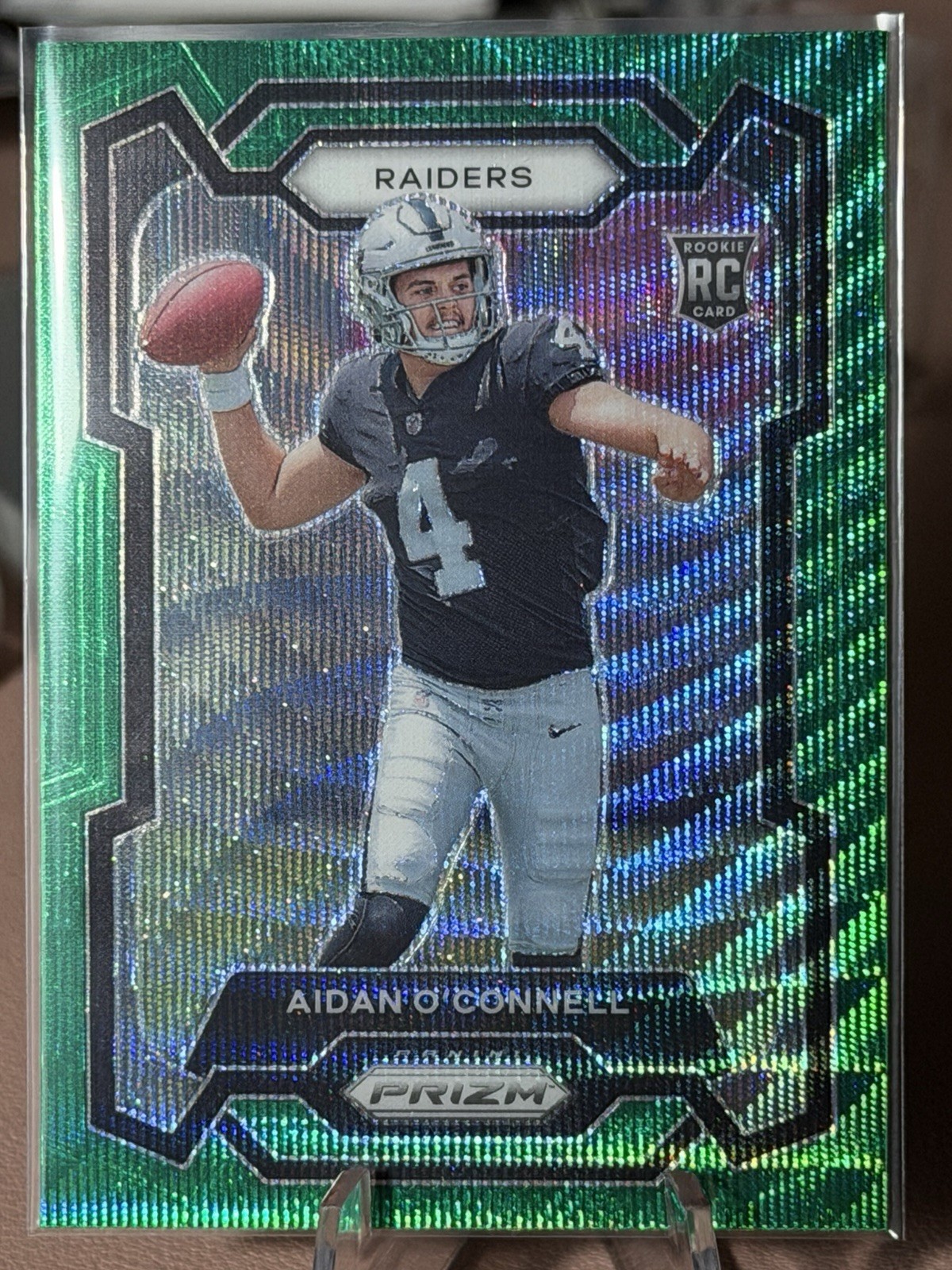 2023 Panini Prizm #360 Aidan O'Connell Green Wave Prizm RC