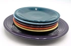 Set Of 5 Fiesta SALAD APPETIZER & 1 Dinner PLATE Ass. Colors 7.25” USA