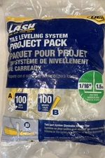 QEP LASH Tile Leveling System Project Pack 100 1/16" Leveling Clips & 100 Wedges