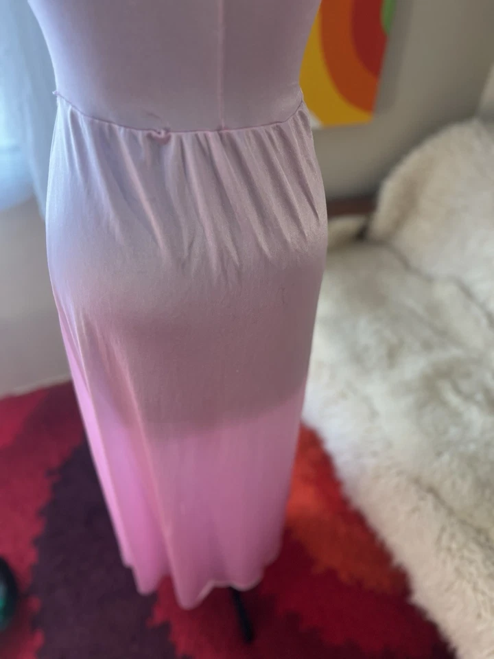 Винтажный Olga стиль JC пенни розовый нейлона кружева полный развертки платье ночная рубашка США маленький - Изображение 4 из 4