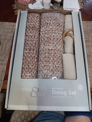 HUDSON & ESSEX Multicolor 13 Piece Dining Set NEW FACTORY SEALED