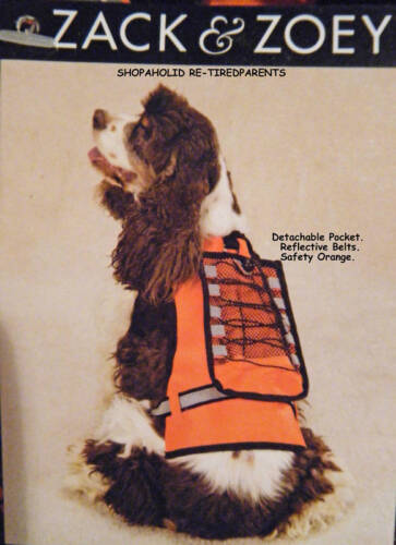 ZACK & ZOEY – PET - DOG - PUPPY - SAFETY VEST - REFLECTIVE STRIPS– SZ M –NWT $30 - Picture 1 of 11
