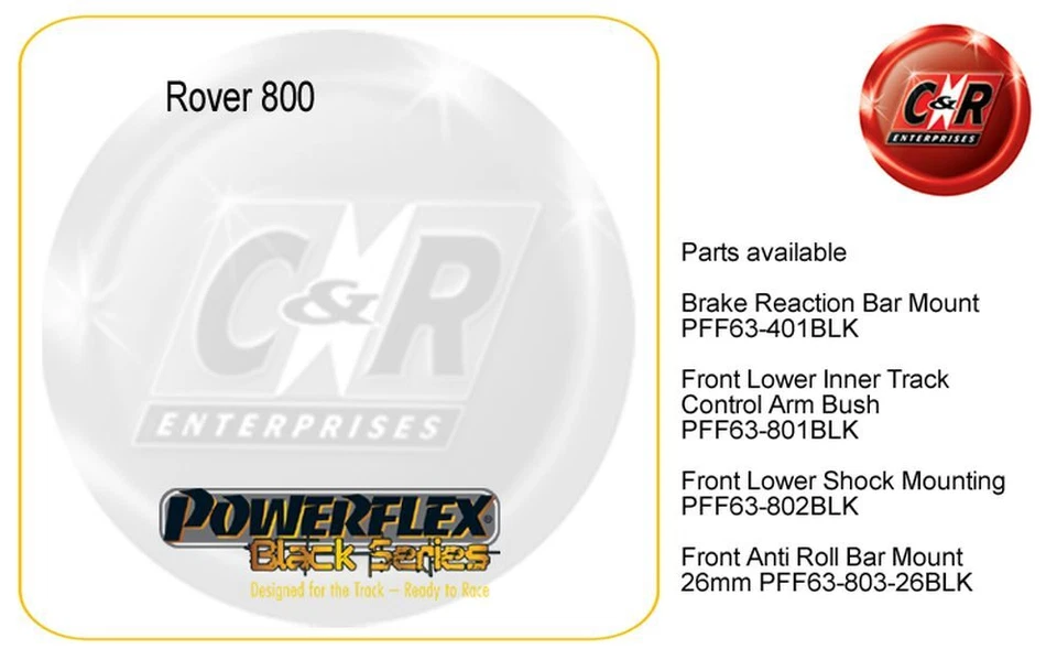 Powerflex Black Serie Freno Reacción Soportes Barra para Rover 800 PFF63-401BLK - Imagen 2 de 4