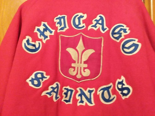 Vntg 1970s Youth CHICAGO SAINTS Triple A Hockey Team Jacket Sam Santo Sport Shop - Picture 7 of 14