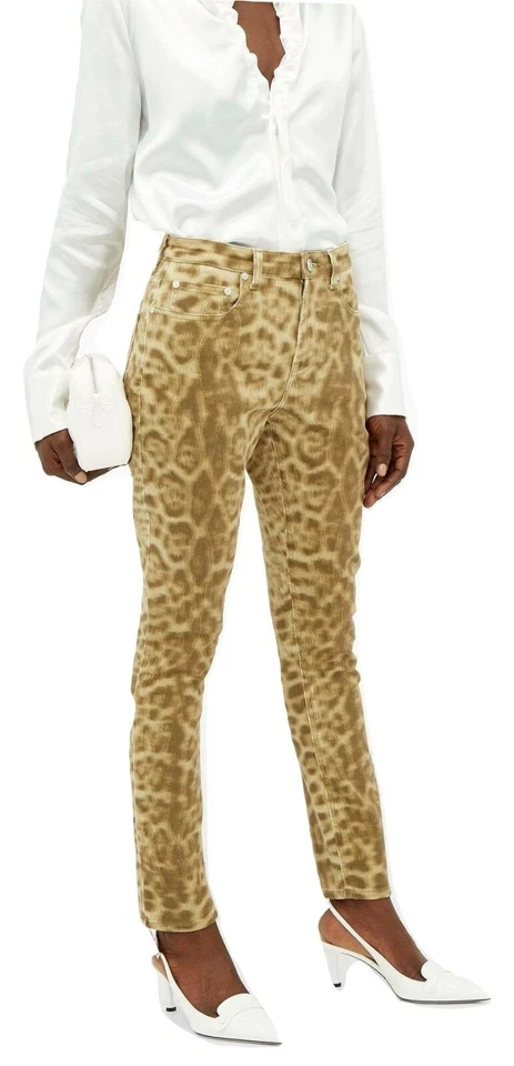 BURBERRY Joline Leopard Jeans Size 26 Beige MSRP: $750.00